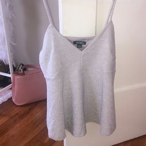 Silver Metallic Babydoll Tank